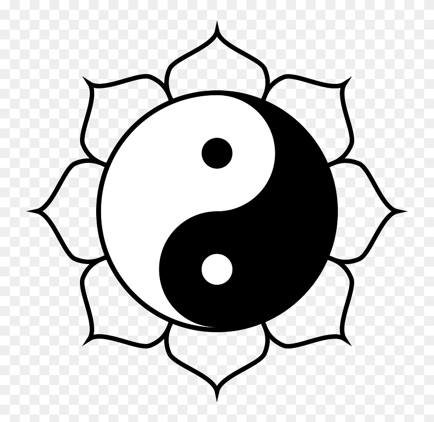 Yin Yang Lotus Clipart - Yin Yang Lotus Symbol - Png Download