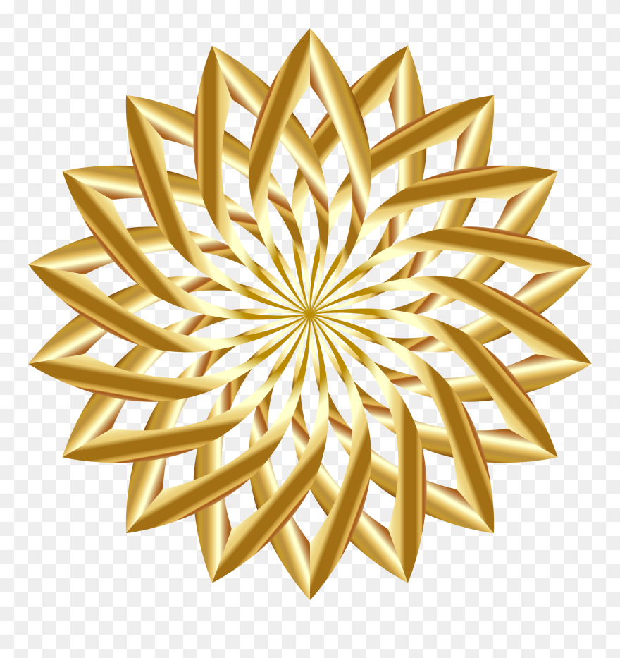 Golden Clipart Golden Lotus - Gold Lotus Transparent Background - Png Download