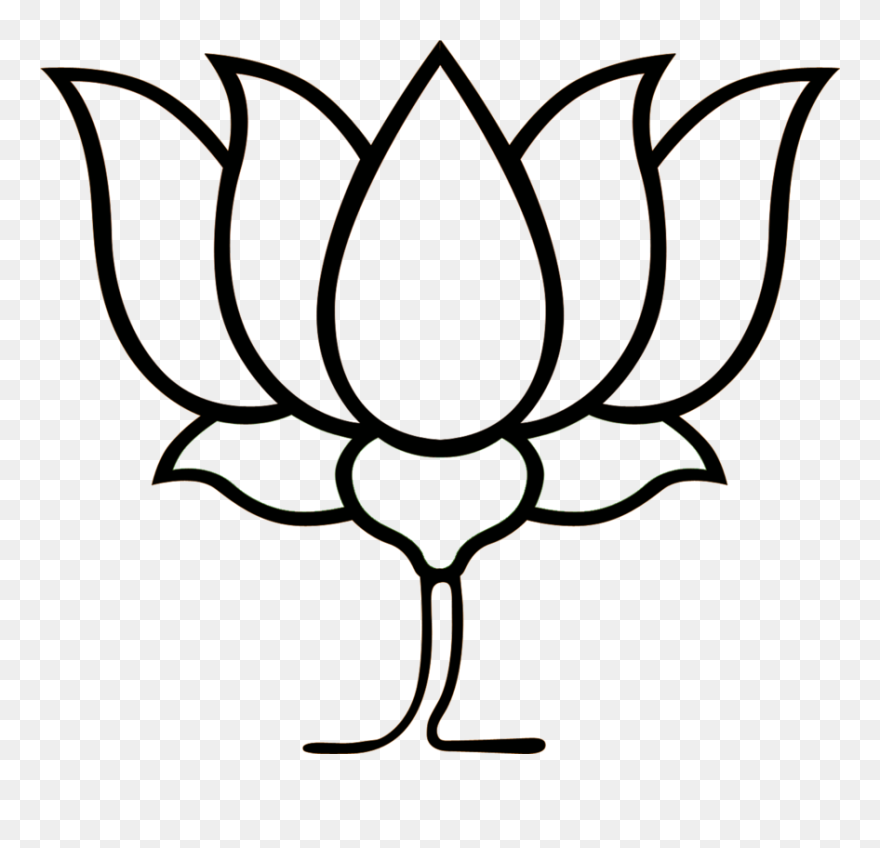 Lotus Clipart Black And White - Lotus Clip Art Black And White - Png Download