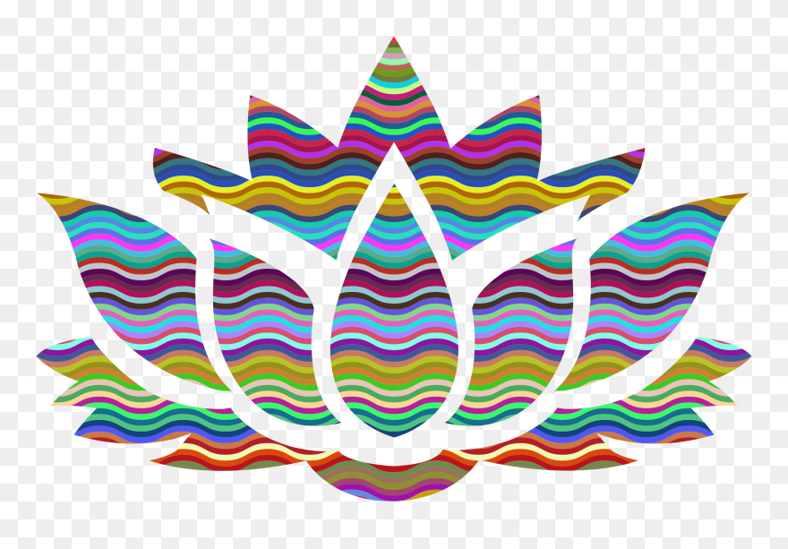 Waves Lotus Flower Silhouette - Silhouette Lotus Png Clipart