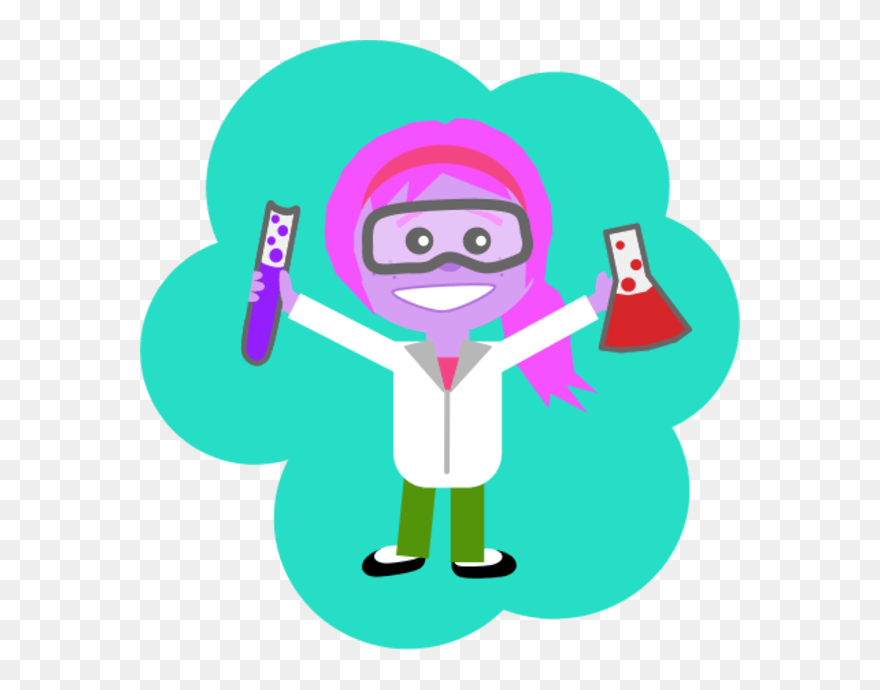 Science Girl With Ponytail - Clip Art - Png Download