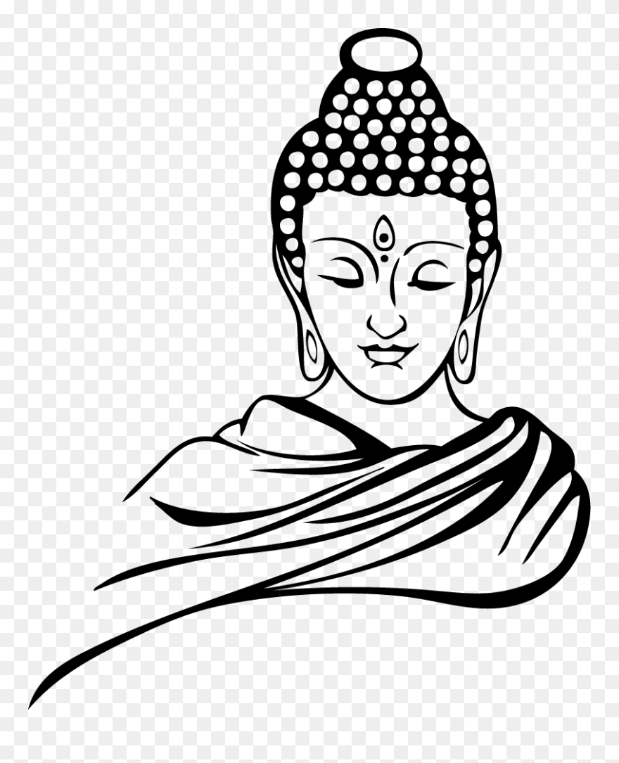 Drawing Buddhism Buddharupa Buddhahood Sketch - Gautam Buddha Black And White Clipart