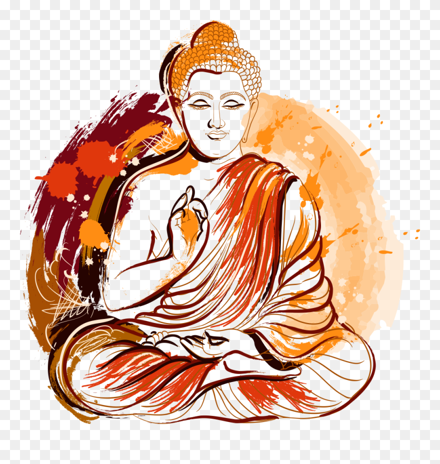 Painted Illustration Buddhism Vector Buddha Lord Gautama - Buddha Art Png Clipart