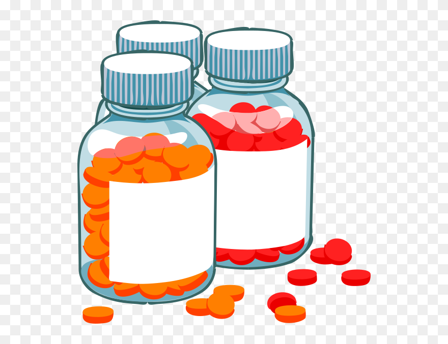 Red Pill Bottle Clipart - Png Download