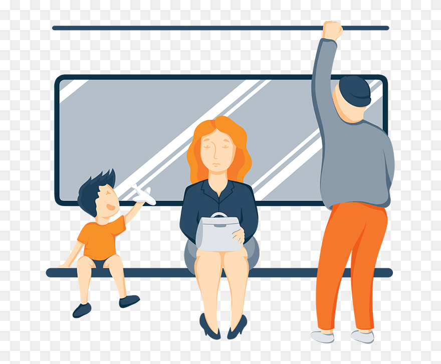 Illustration Of A Sad Woman Traveling To Work - Illustration Clipart