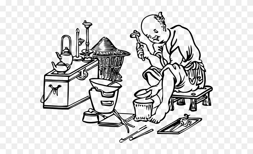 Metal Working - Blacksmith Clipart Black And White - Png Download