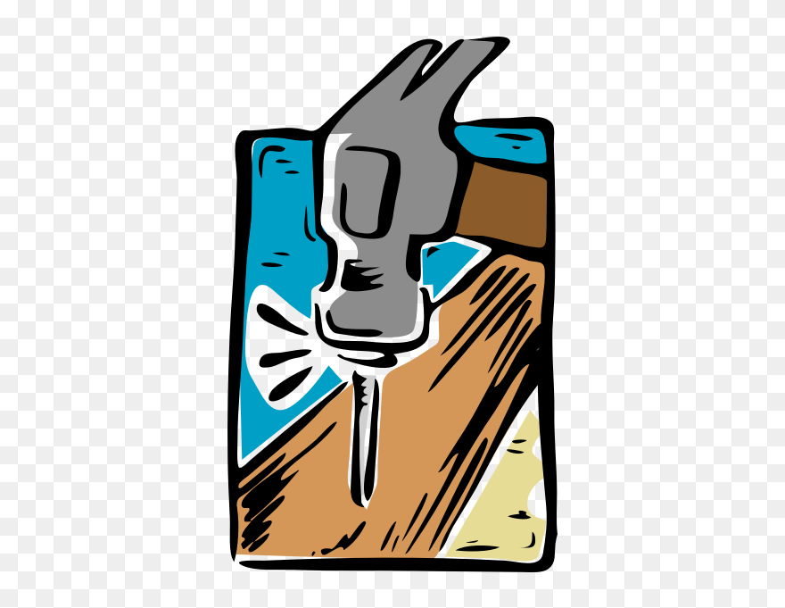 Cartoon Nail And Hammer - Hammer And Nails Clip Art - Png Download