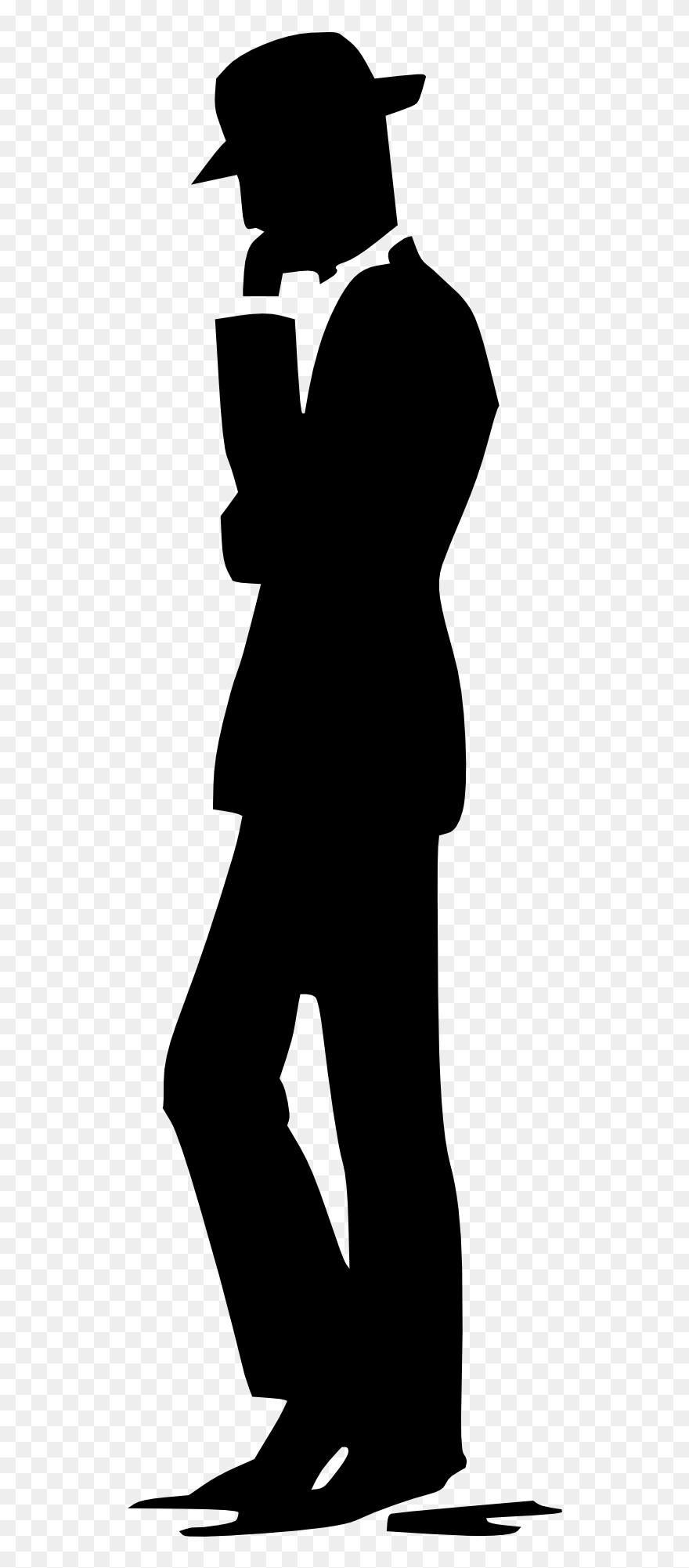 Silhouette Cartoon Clip Art - Silhouette Thinking Man Png Transparent Png