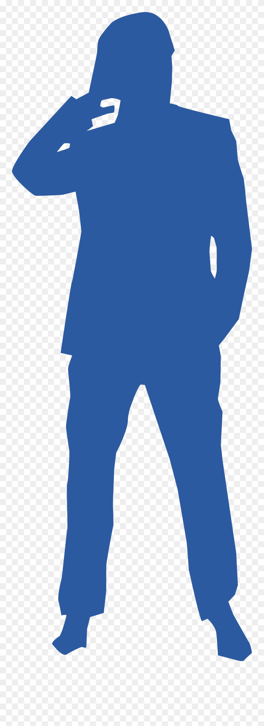 Thinking Man Silhouette Clip Arts - Man Silhouette Png Blue Transparent Png