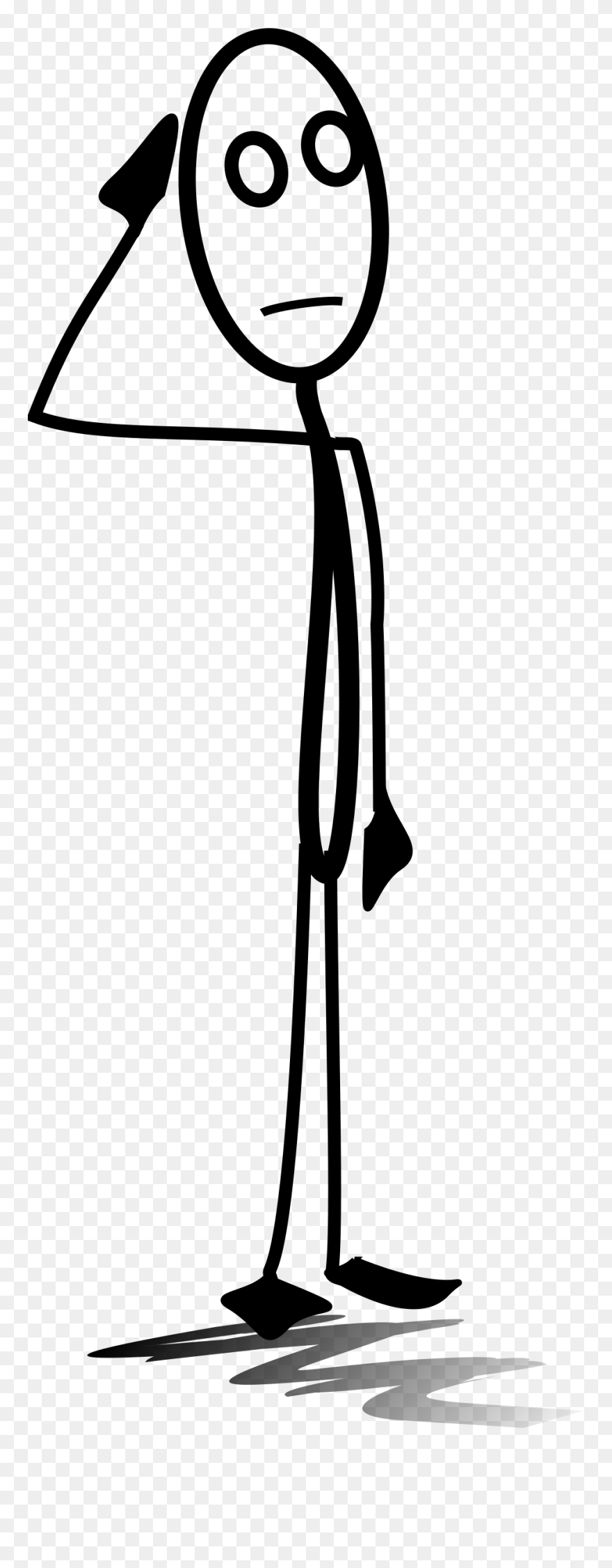 Transparent Person Falling Png - Stick Man Thinking Png Clipart