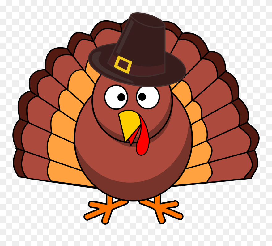 Black Turkey Pilgrim Thanksgiving Clip Art - Turkey November Clipart - Png Download