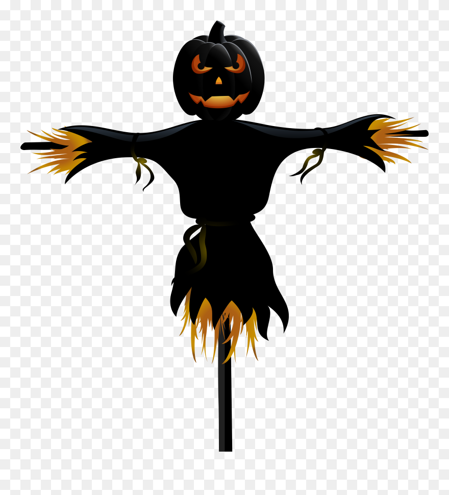 Halloween Pumpkin Scarecrow Transparent Png Clip Art - Transparent Background Halloween Png