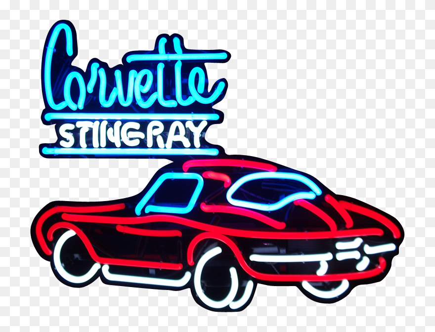 Corvette Car Clipart Clip Art Library Library Corvette - Neon Corvette Clip Art - Png Download
