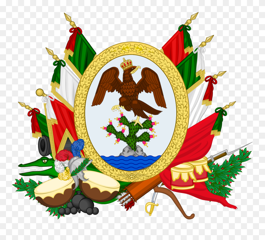Transparent Mexican Flag Clip Art - Mexican Empire Coat Of Arms - Png Download