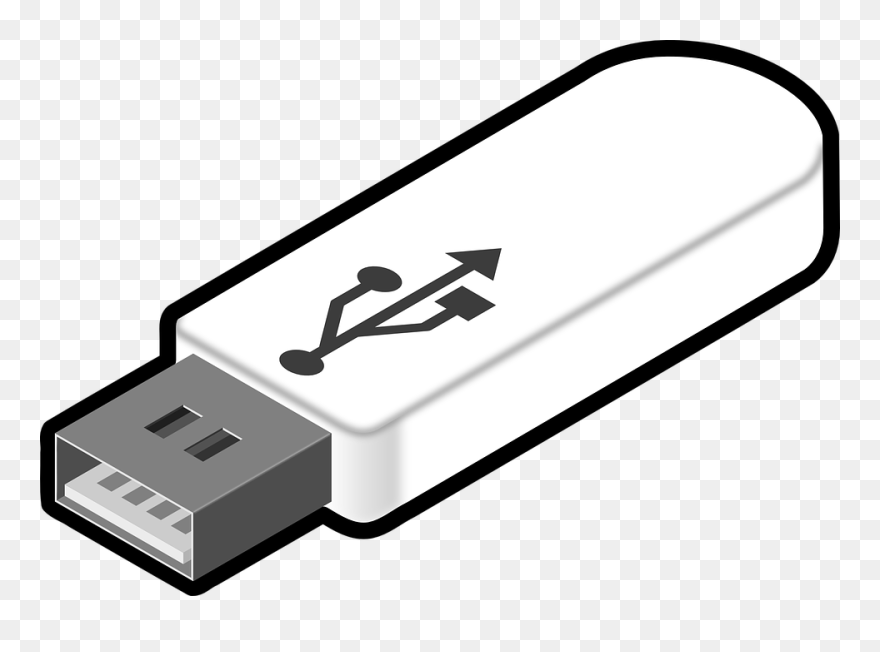Usb Clipart Black And White - Png Download