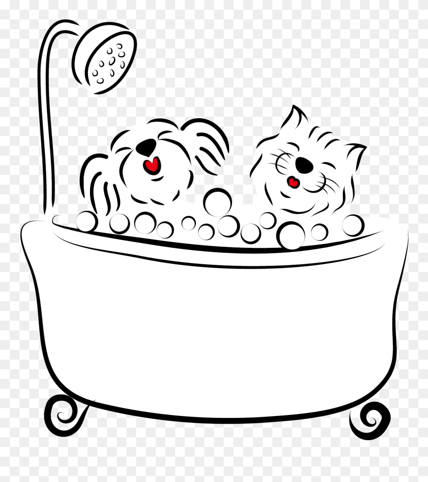 Dog In The Bath Drawings Clipart