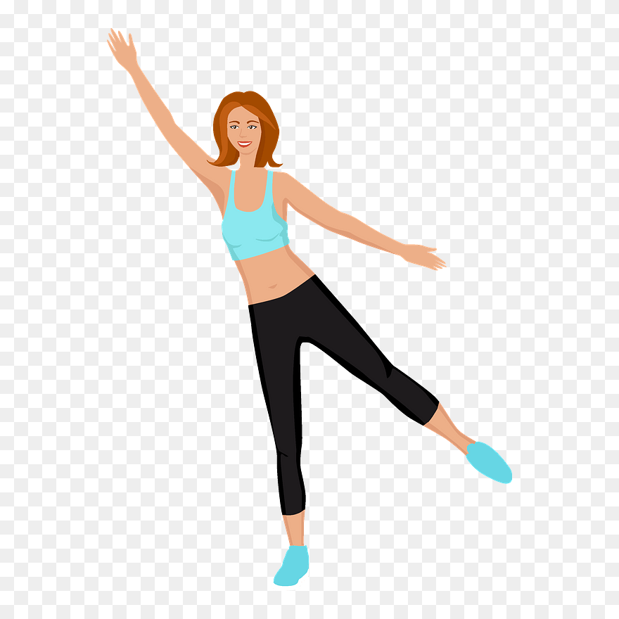 Fitness Girl Clipart - Jumping - Png Download
