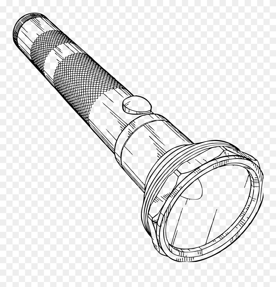 Flashlight Cliparts Png Torch Clipart Black And White - Torch Black And White Clipart Transparent Png