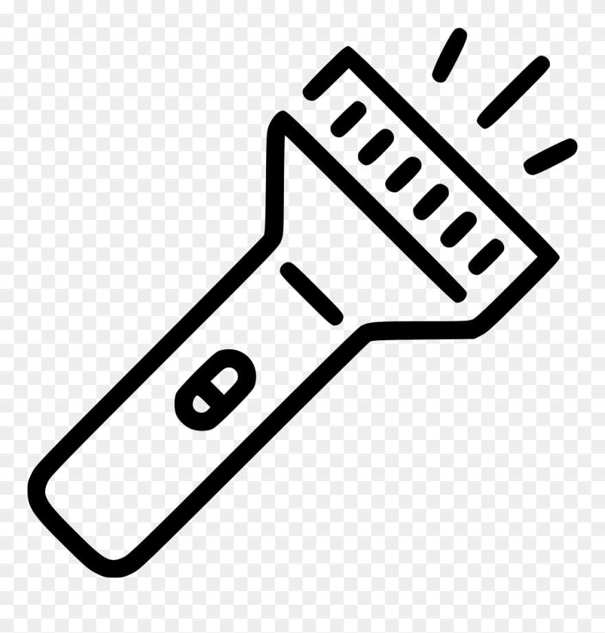 Collection Of Free Flashlight Drawing Draw Download - Black And White Flashlight Clipart - Png Download