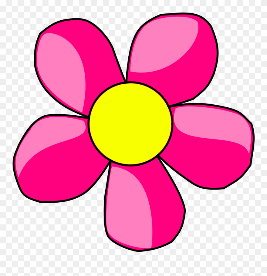 Hot Pink Flower Svg Clip Arts - Pink Flower Clip Art - Png Download