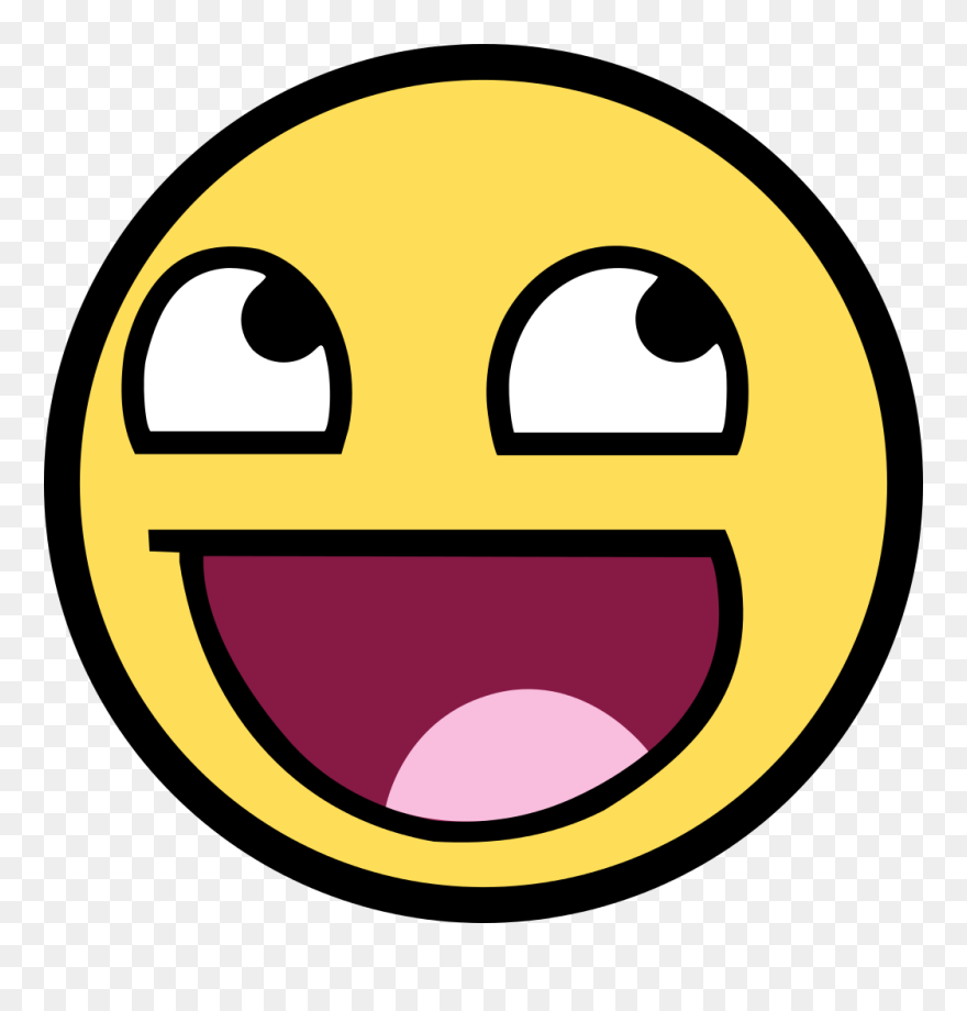 Smiley Face Emoticon Sticker Clip Art - High Epic Face - Png Download