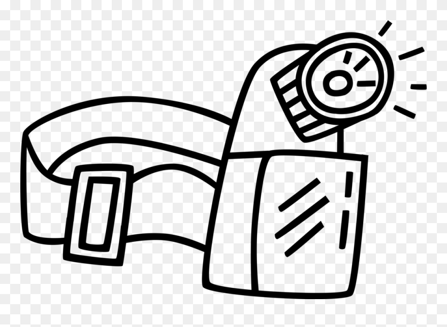 Vector Illustration Of Headlamp Head Lamp Light Source Flashlight