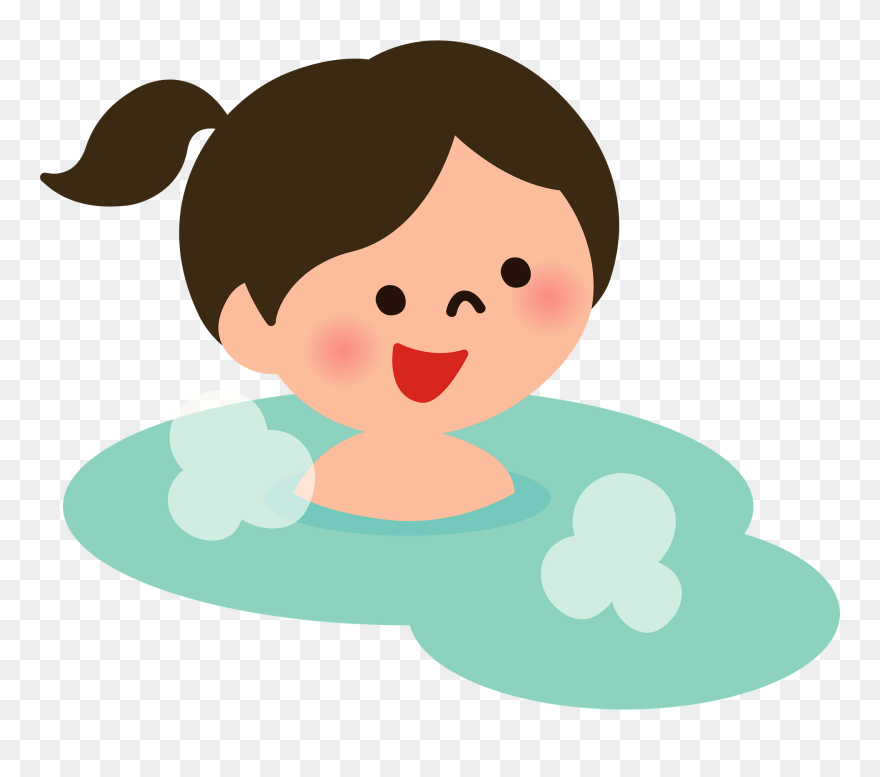 Girl Hot Spring Clipart - 温泉 浴衣 子供 イラスト - Png Download