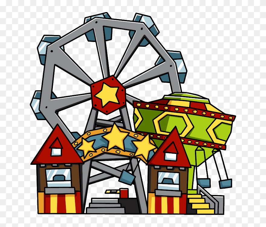 Rollercoaster Clipart Theme Park, Rollercoaster Theme - Cartoon Amusement Park Drawing - Png Download