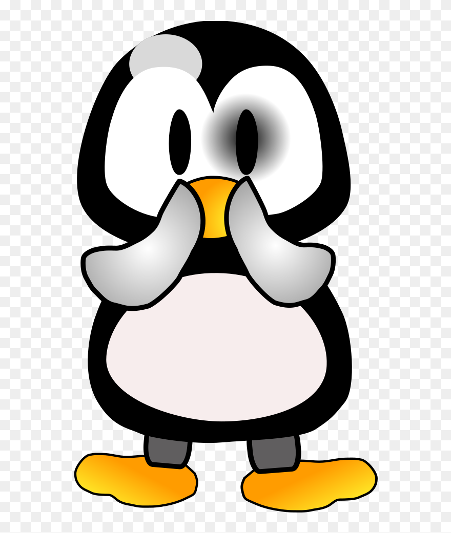 Shy Penguin Svg Clip Arts - Cartoon Baby Penguin - Png Download