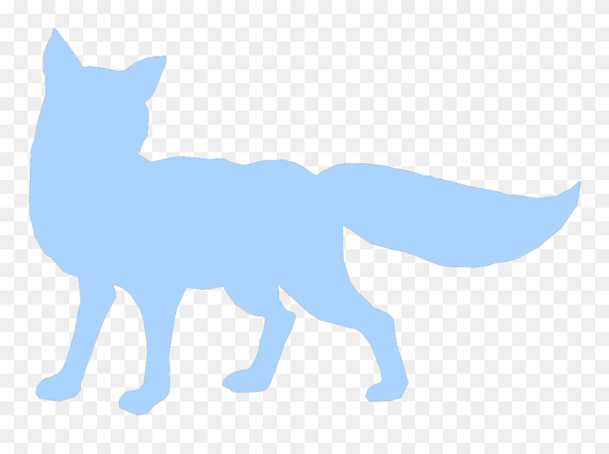 Blue Shy Fox Silhouette Svg Clip Arts - Blue Fox Transparent Silhouette - Png Download