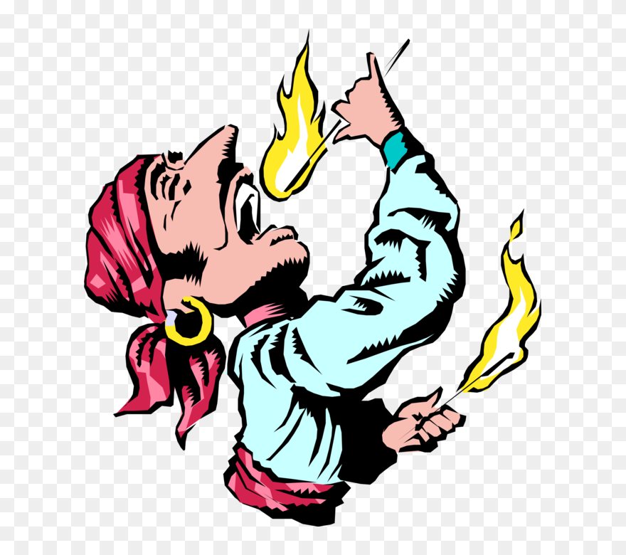 Vector Illustration Of Carnival Or Amusement Park Fairground - Circus Fire Eater Clipart - Png Download