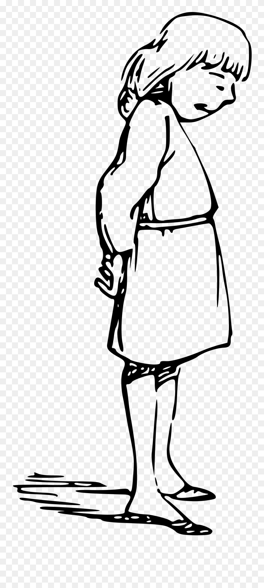 Comic Character 133 Clip Arts - Shy Clipart Black And White - Png Download