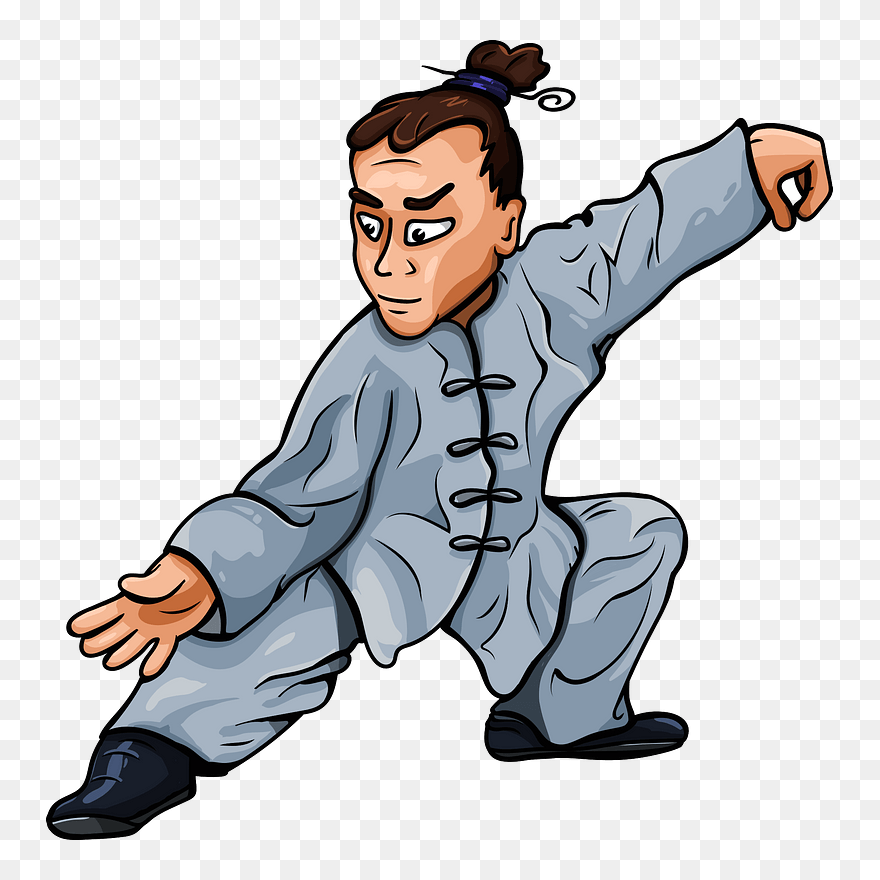 Asian Warrior Clipart - Tai Chi Cartoon Png Transparent Png