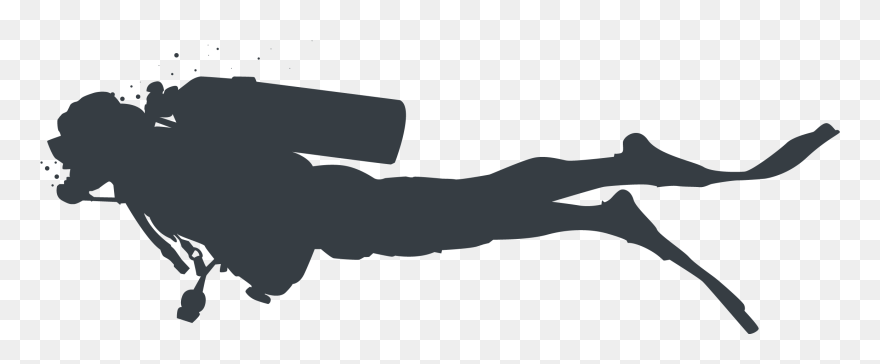 Diver Clipart Underwater - Scuba Diver Silhouette - Png Download