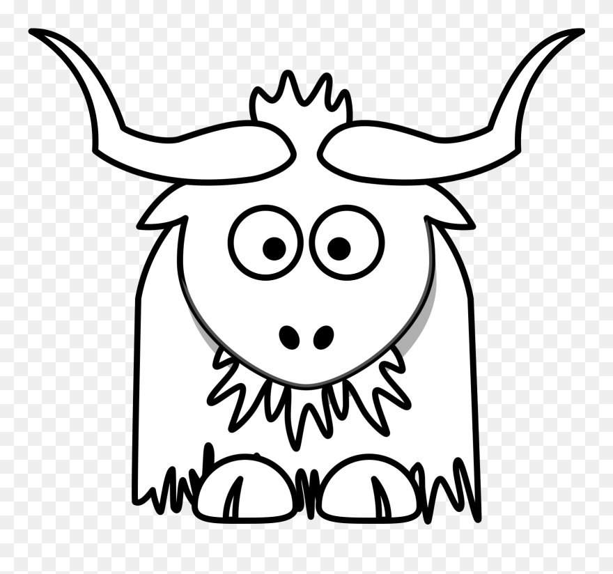 Outline Yak Clipart - Png Download