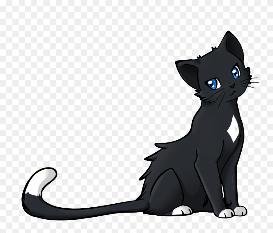 Warrior Cats Clipart Clip Art Royalty Free Animated - Anime Black And White Cat - Png Download