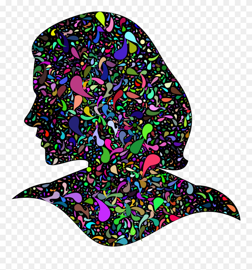 Prismatic Abstract Drops Female Head Clip Arts - Download Colored Abstract Png Transparent Png