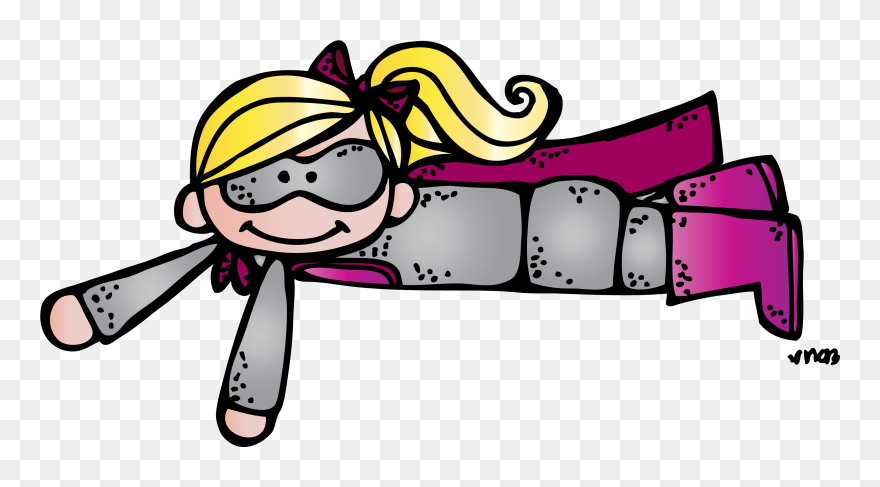 Supergirl Clipart Black And White - Superhero Clipart Melonheadz - Png Download