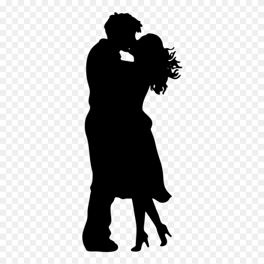 Kissing Couple Silhouette Clipart