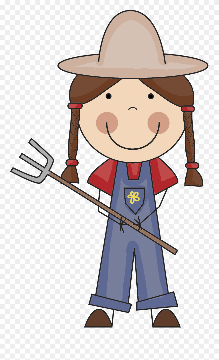 Farmer Png - Easy Farm Girl Drawing Clipart