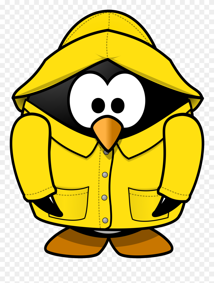 Penguin In The Rain - Penguin Rain Clipart