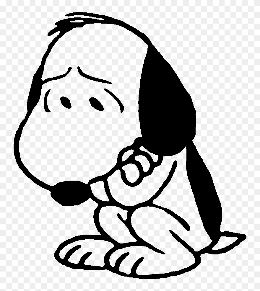 Clipart Rain Snoopy, Clipart Rain Snoopy Transparent - Sad Snoopy Png