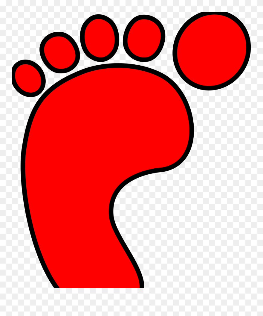 Footprint Clipart Red - Png Download