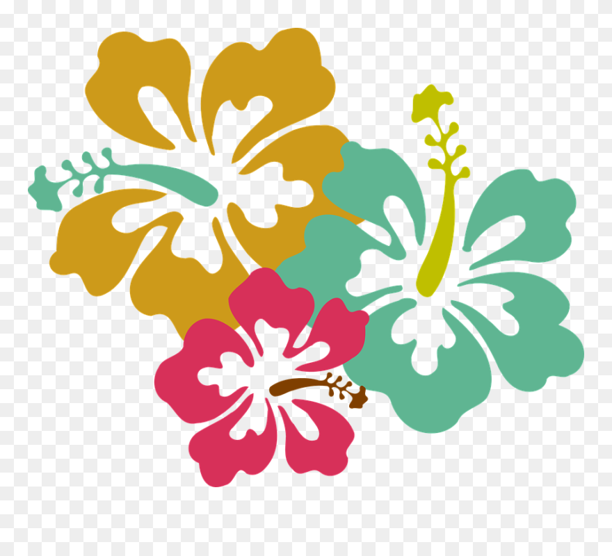 Blue Flower Clipart Yellow Hawaiian Flower - Hibiscus Clip Art - Png Download