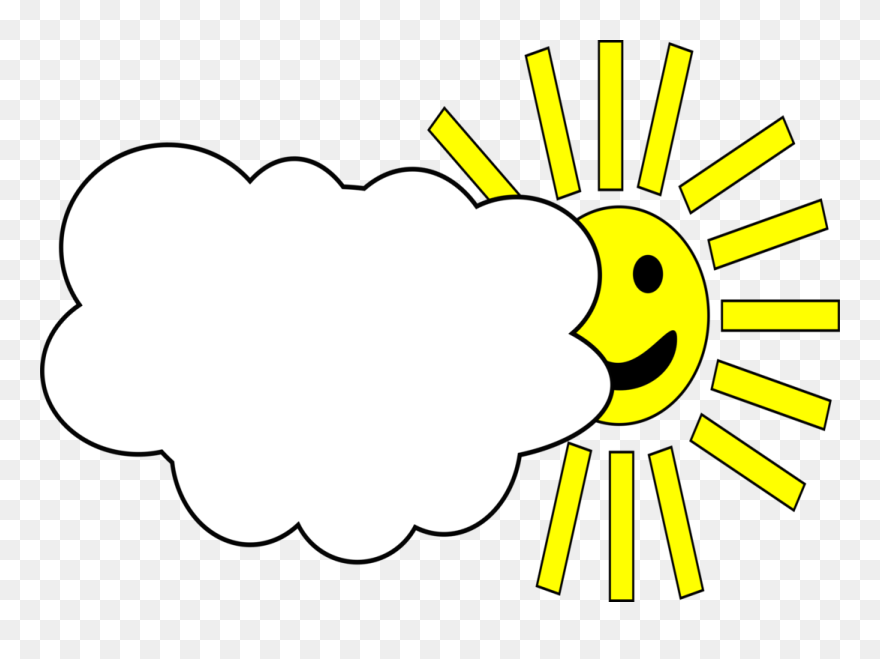 Sun Svg Clip Arts - Cloudy Weather - Png Download
