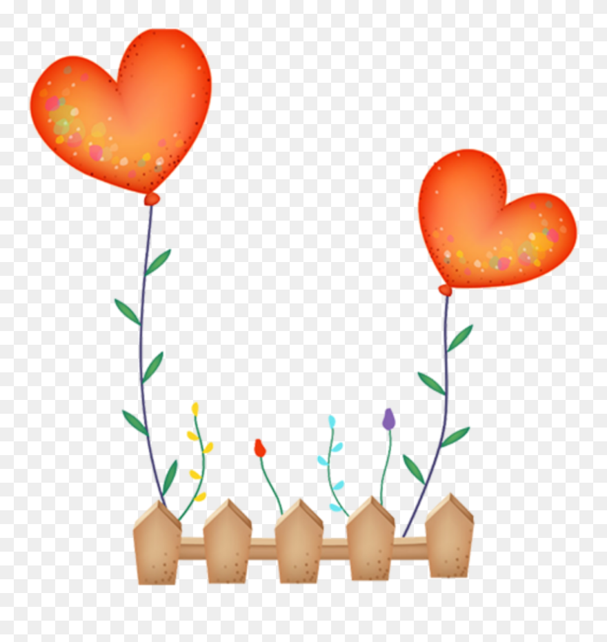 Ftestickers Clipart Fence Flowers Hearts Cute Heart Flowers Clipart Transparent Png Download Pinclipart