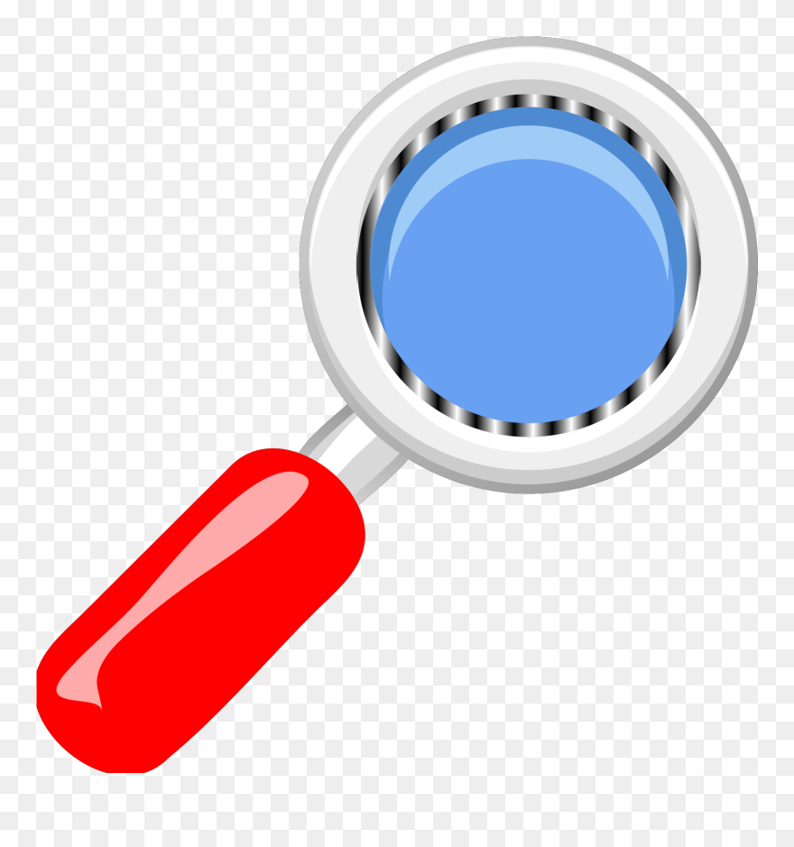 Magnifying Glass With Red Handle Clipart