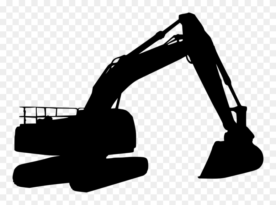 Excavator-silhouette - Silhouette Excavator Png Clipart