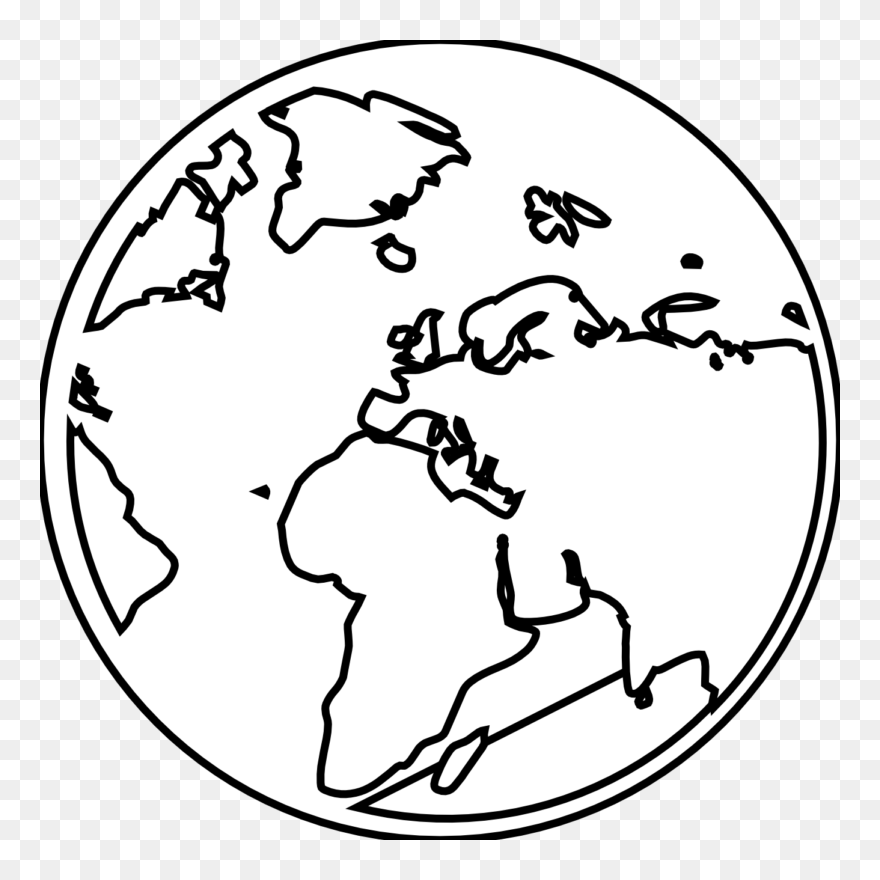 Free Globe Images Download - Black And White Earth Png Clipart