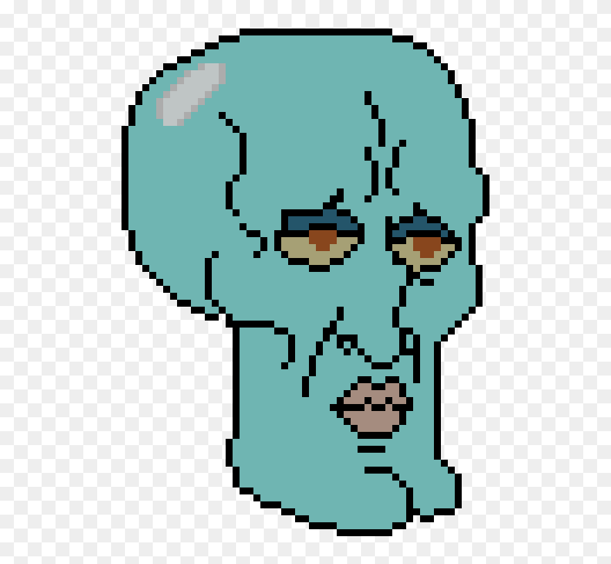 Calamardo Guapo Png - Minecraft Pixel Art Handsome Squidward Clipart